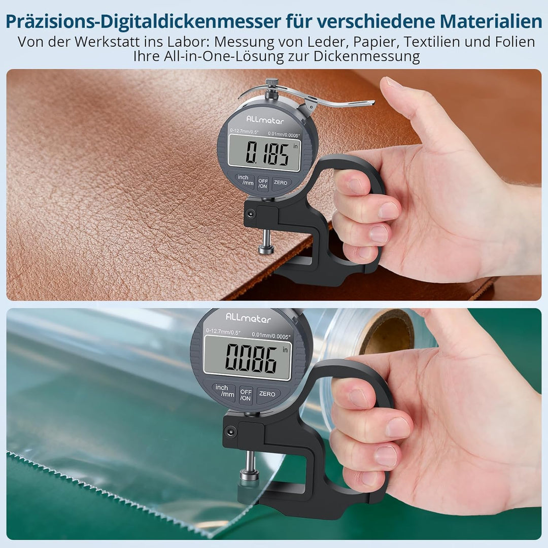 Digitales Dickenmessgerät 0–12,7 mm, 0,01 mm Auflösung, Präzises LCD-Display, Elektronisches Dickenm