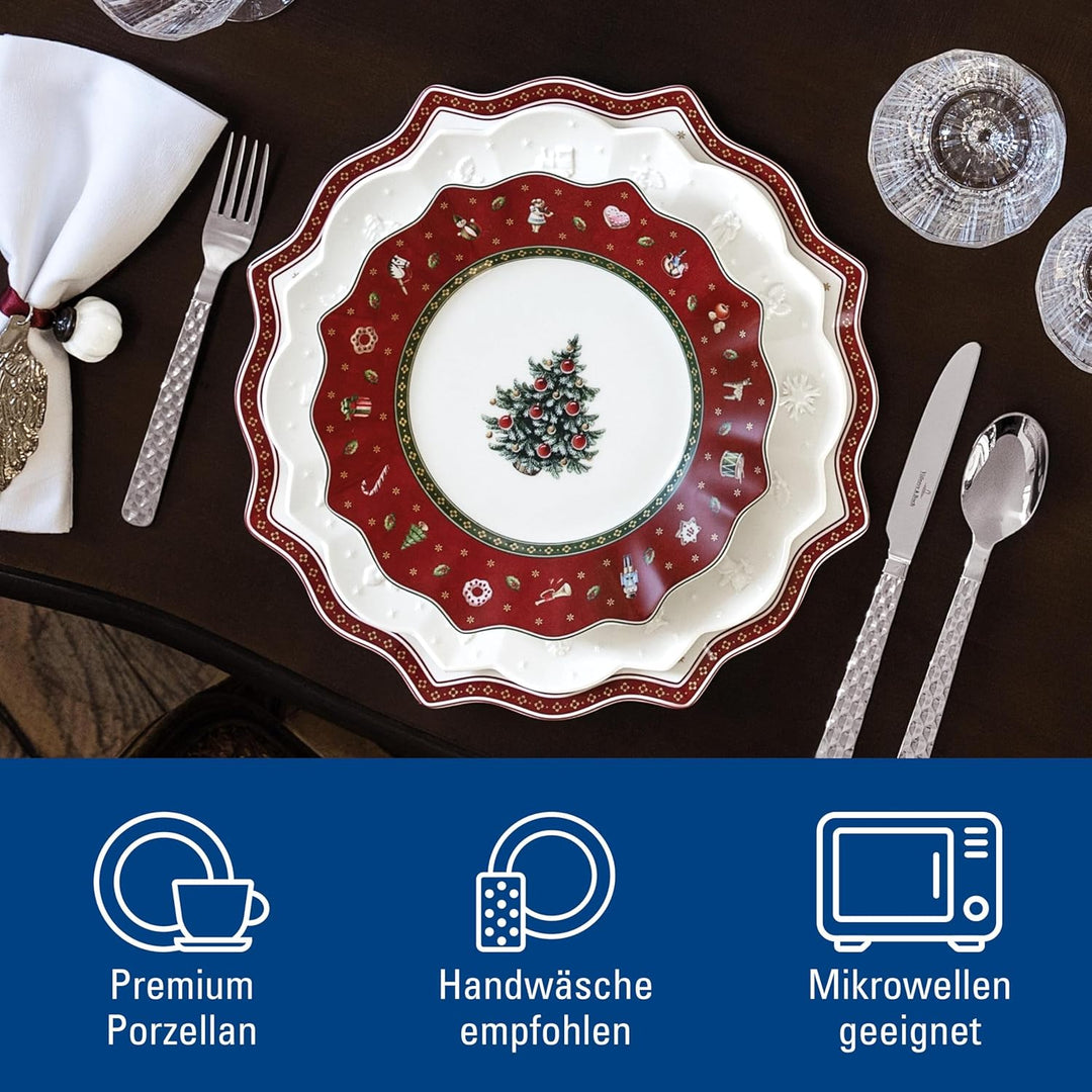 Villeroy & Boch Toy's Delight Roter Frühstücksteller, 24 cm, Premium Porzellan, Rot