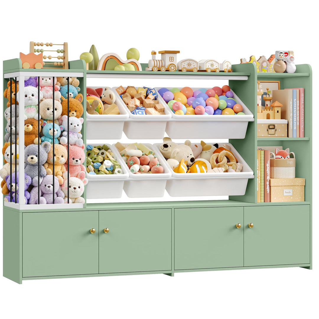 FOREHILL 137cm Kinderregal für Kuscheltier Aufbewahrung, Kinderzimmer Möbel | Kinderregal für Stofft