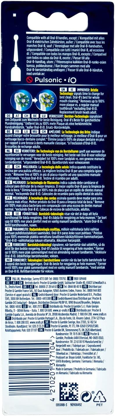 Oral B Recambio Cross Action Eb50-3 3U Weiss 3 stück (1er Pack), Weiss 3 stück (1er Pack)