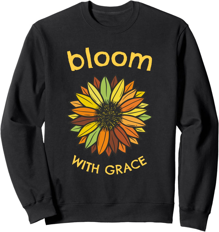 Blühen Sie mit Grace Retro Fall farbige Sonnenblume Sweatshirt