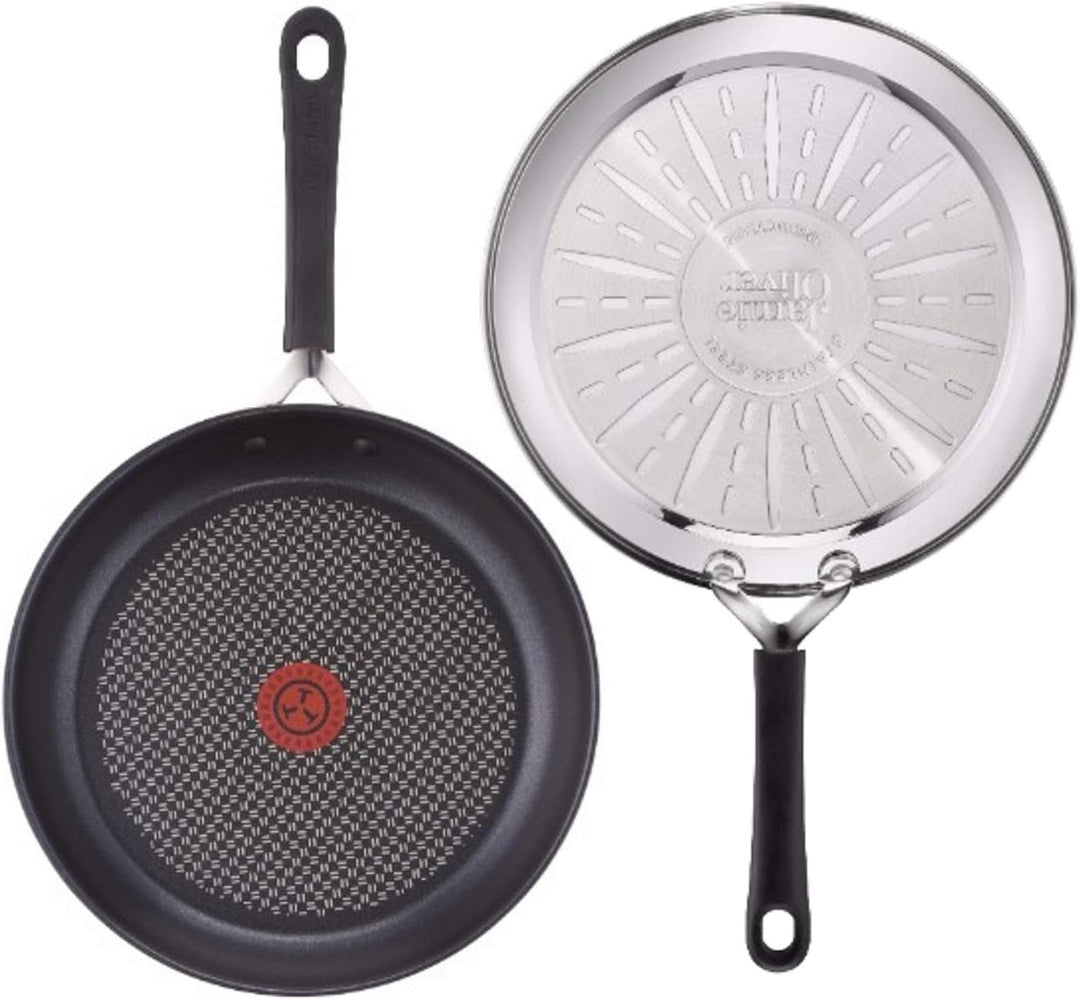Tefal G43504 Jamie Oliver Induktion Pfanne 24cm + Tefal Pfannenwender, Edelstahl Pfannen mit Antihaf