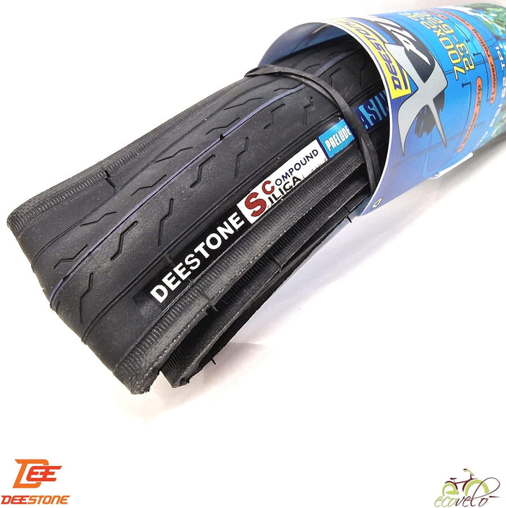 2 Reifen Deestone 700x23C (23-622) Faltbare Gummireifen für Rennrad BDC Road Fixed