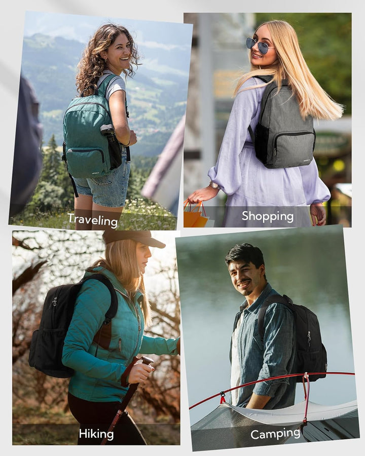 WATERFLY Rucksack Faltbar Tagesrucksack 20L: Wanderrucksack Faltrucksack Leicht Klapprucksack Daypac