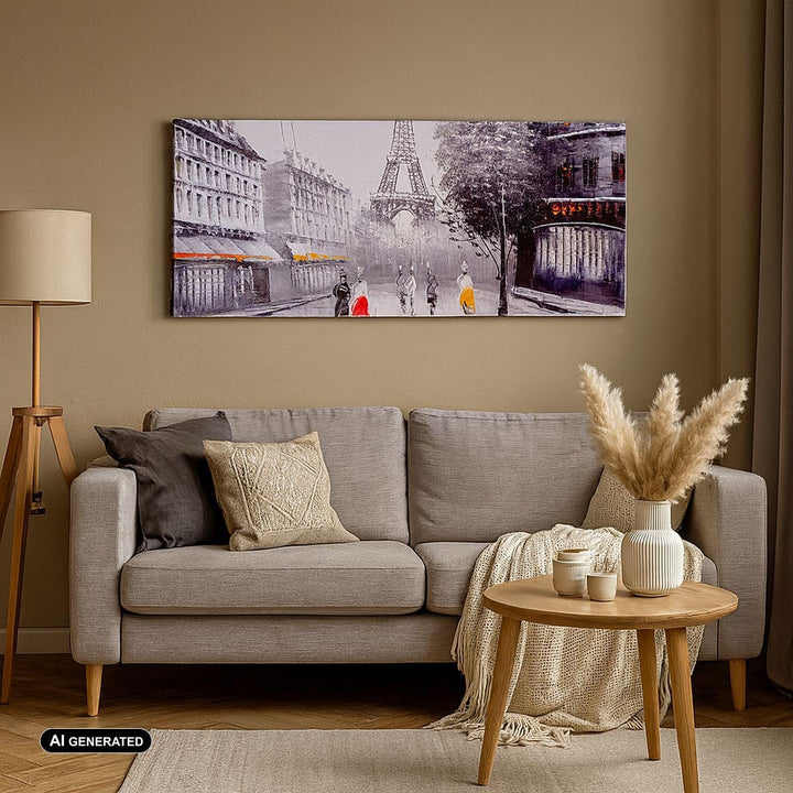Bilder auf Leinwand 100x40cm Leinwandbild Architektur Paris Eiffle Frankreich Gross Wanddeko Bild Sc