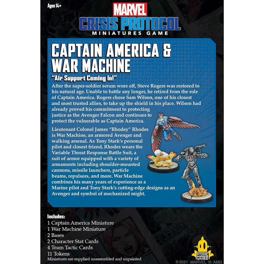 Atomic Mass Games, Captain America and War Machine: Marvel Crisis Protocol, Miniatures Game, Ages 14