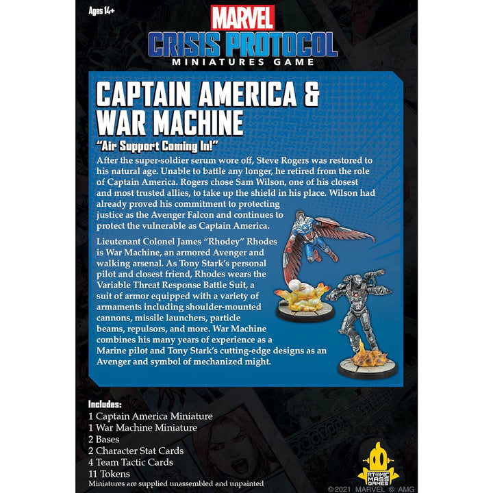Atomic Mass Games, Captain America and War Machine: Marvel Crisis Protocol, Miniatures Game, Ages 14