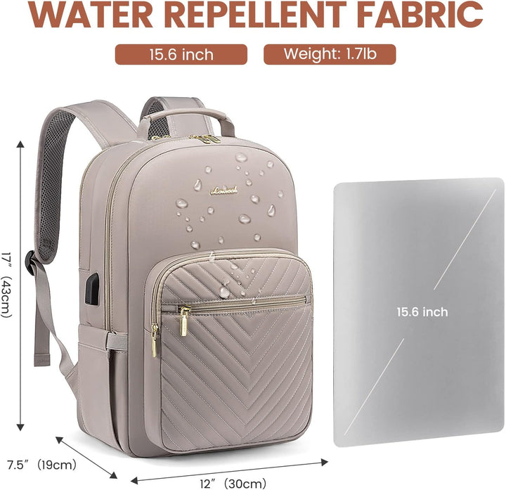 LOVEVOOK Rucksack Damen, Gross 15,6 Zoll Laptoptasche Rucksäcke Wasserdicht Daypacks mit USB Ladeans