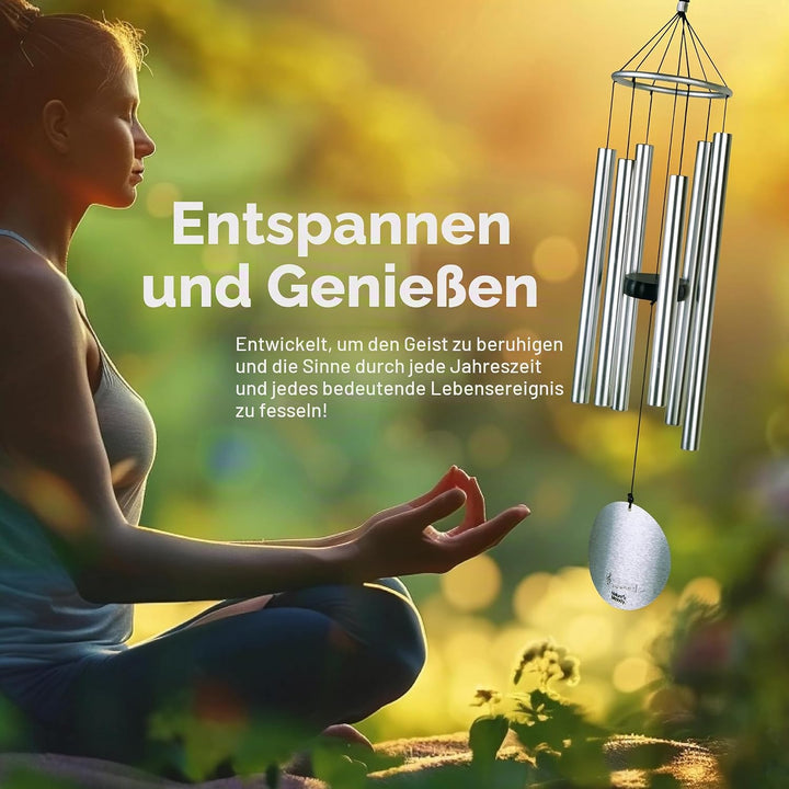 NATURE'S MELODY - Aureole Tunes Klangspiel, ca. 42 Zoll / ca. 106 cm, silberfarben, Silber