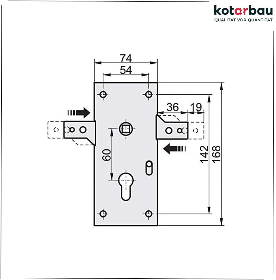 KOTARBAU® Garagenschloss 60 mm Stahl Torschloss Garagentorschloss Profilzylinder für Schwingtore Tor