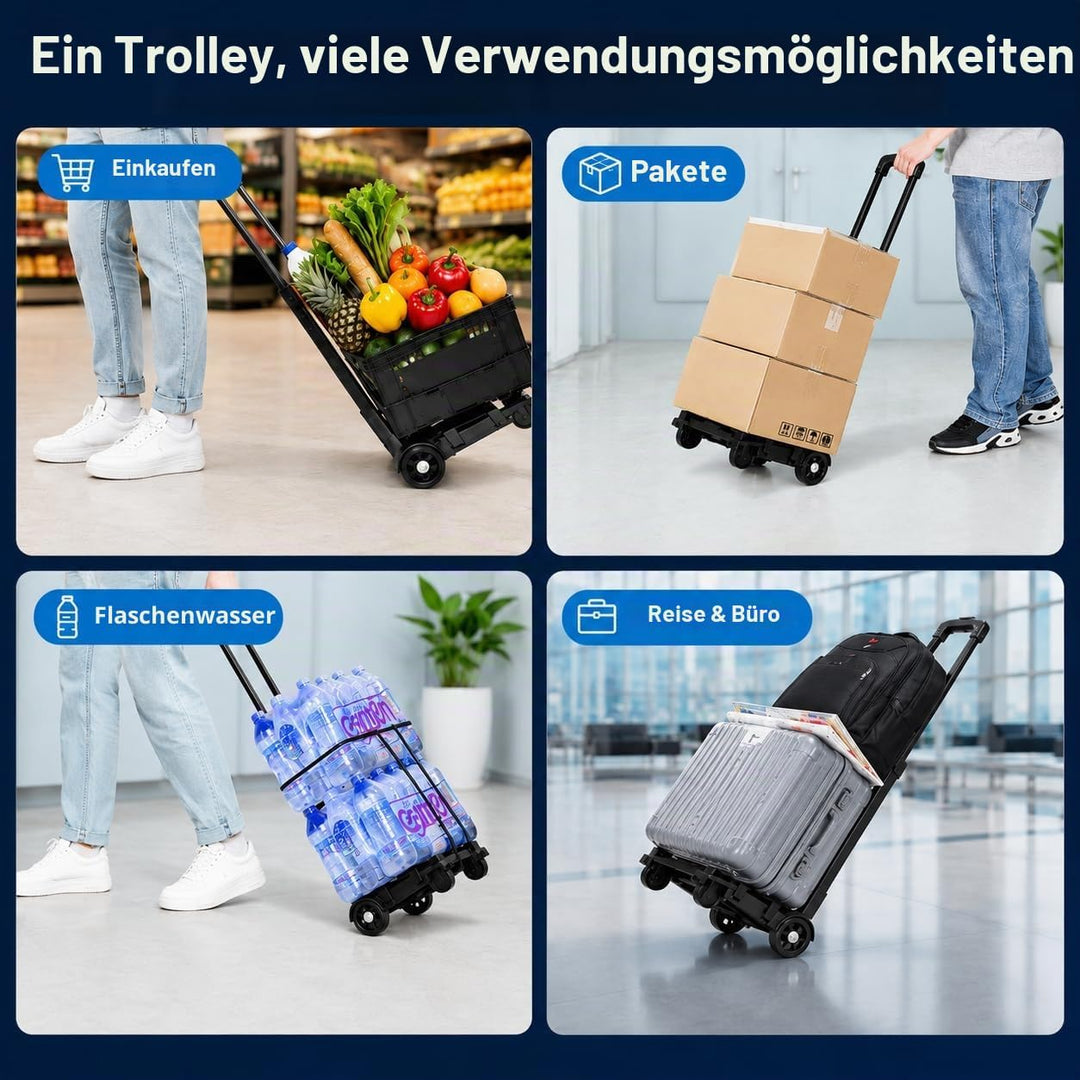 Sackkarre klappbar Aluminium Transport und Handkarre Transportkarre mit ausziehbarem Griff belastbar