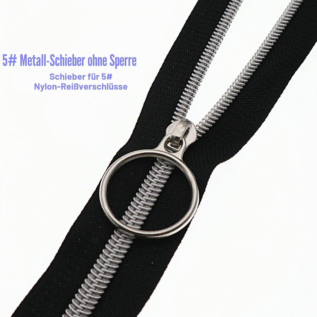 Leekayer The Yard #5 Silber-Metallic-Nylon-Spulen-Reissverschlüsse von The Yard Bulk 9,1 m schwarzes