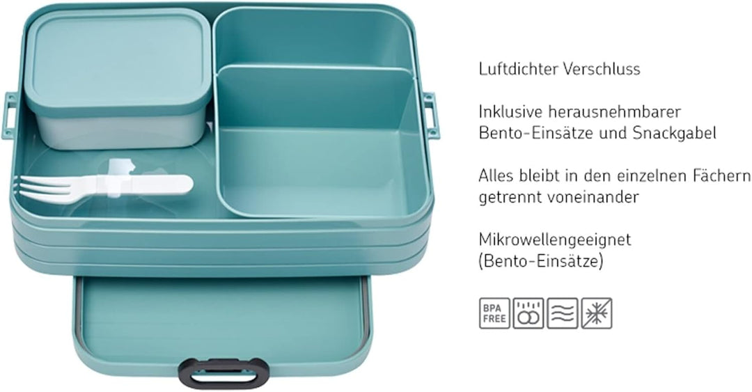 Mepal Brotdose Duo Pack - Midi + Large - Brotdose mit Bento Box - Lunchbox für kleine Snacks &amp; Reste