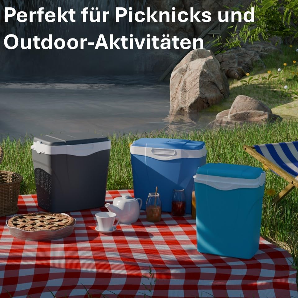 CoolBox Antarctica 3 Sizes, Camping, Summer Freezer Box for bevrages and Food 32LT Blau, 32LT Blau