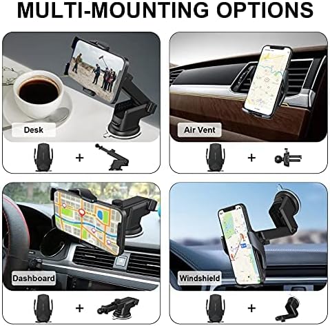 Wireless Car Charger, 15W Qi Fast Charging Auto-Clamping Car Mount Air Vent Phone Holder for iPhone