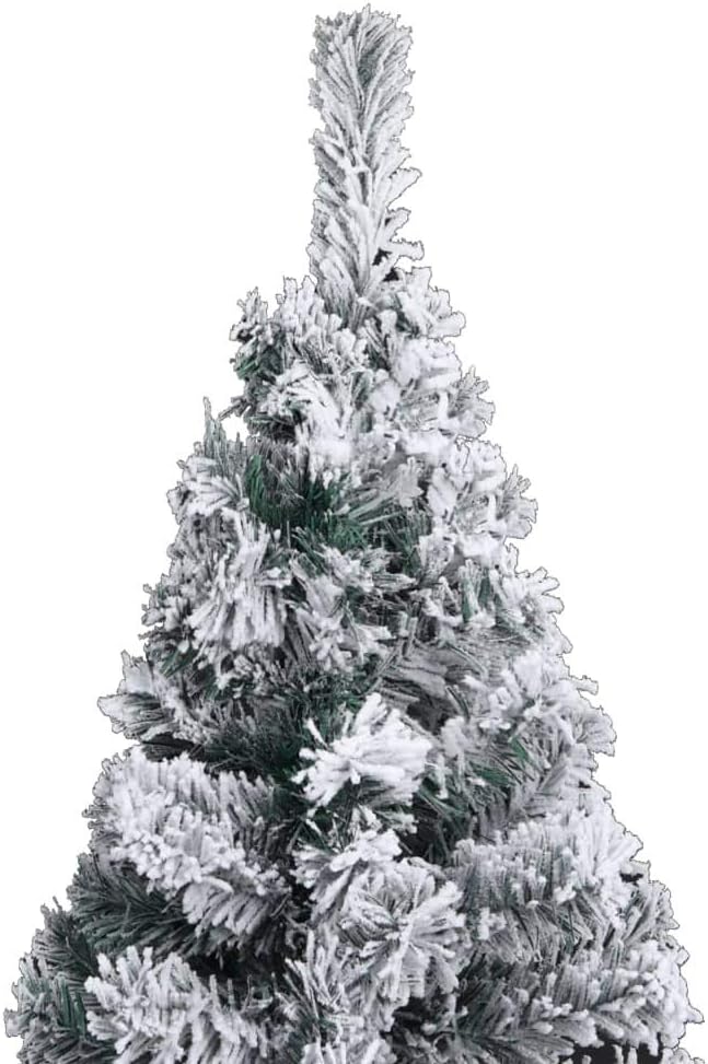 vidaXL Schlanker Künstlicher Weihnachtsbaum Beschneit Christbaum Tannenbaum Dekobaum Kunstbaum Weihn
