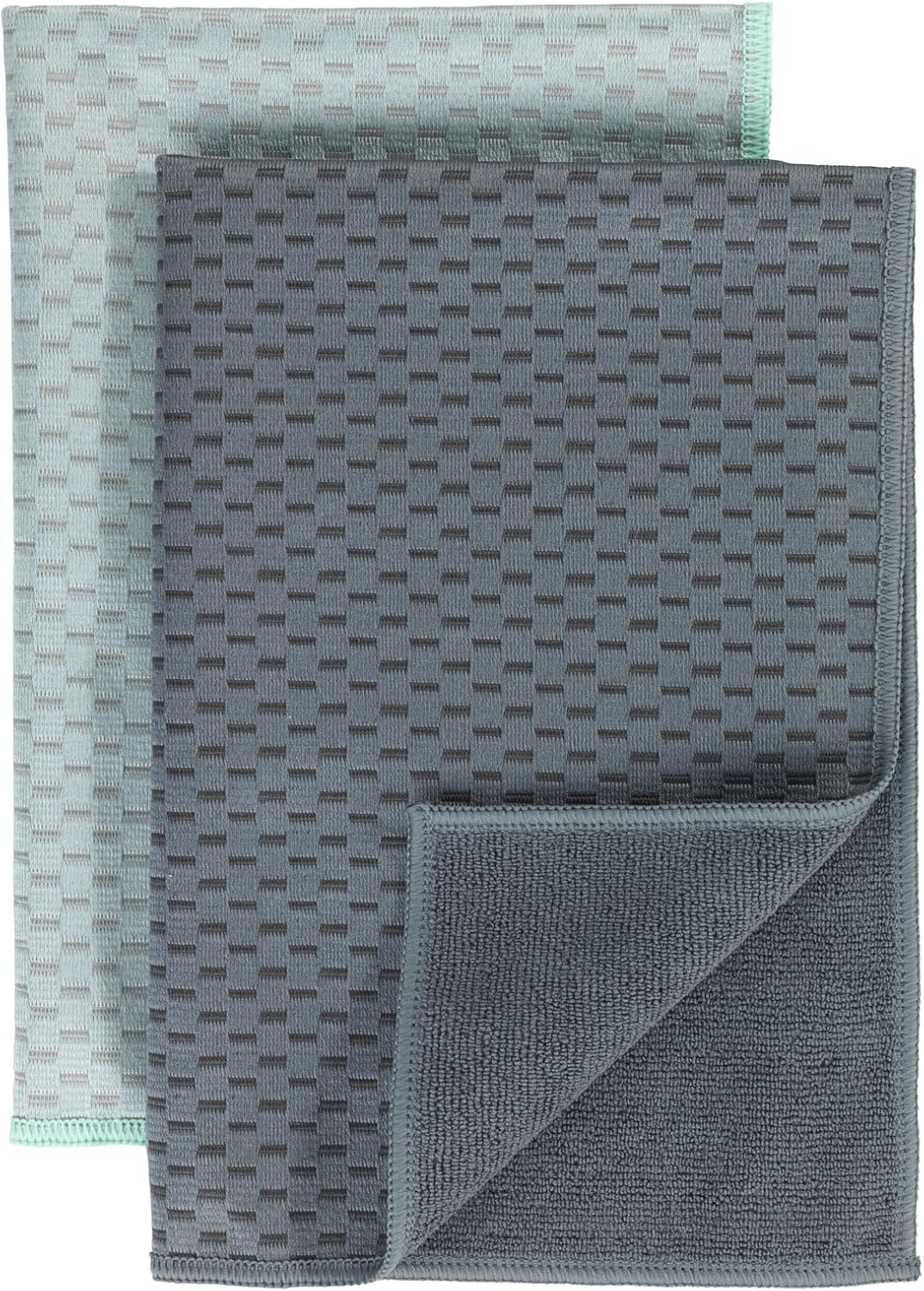 WENKO Mikrofaser Geschirrtücher Miko 2er Set, 2 Handtücher, Polyester, Grau, 40 x 0 x 60 cm, 5474110