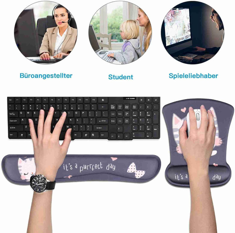 AOKSUNOVA Mauspad mit Gelkissen Motiv Handballenauflage für Tastatur Ergonomisches Mousepad mit Hand