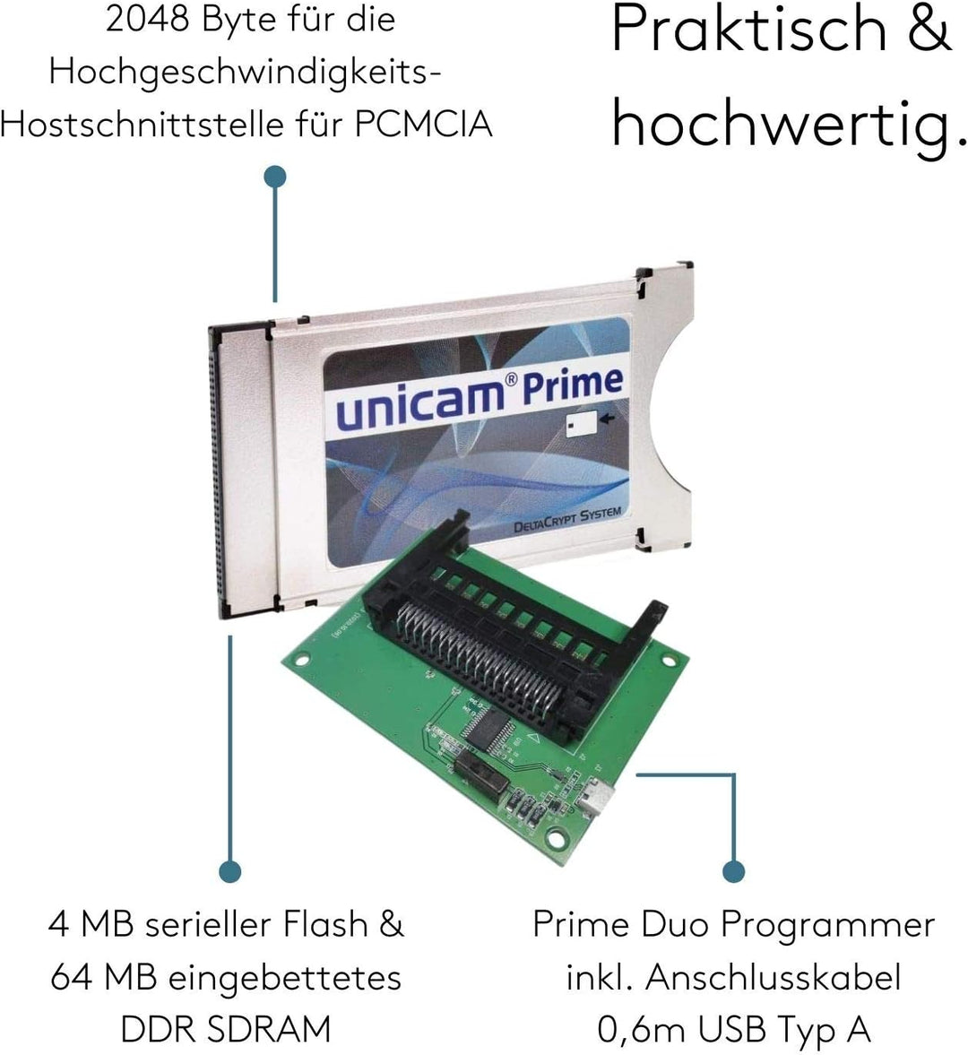 Unicam Prime CI Modul + Programmer USB I Common Interface Karte mit DeltaCrypt-Verschlüsselung 3.0 f