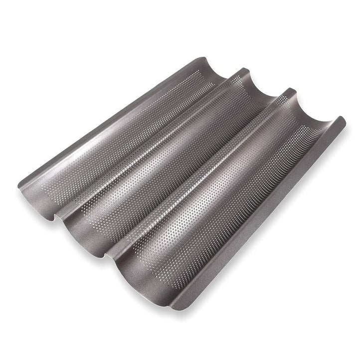 Schramm® Baguetteblech Baguette- Backblech Baguetteblech Backform mit Antihaftbeschichtung für 3 Bag
