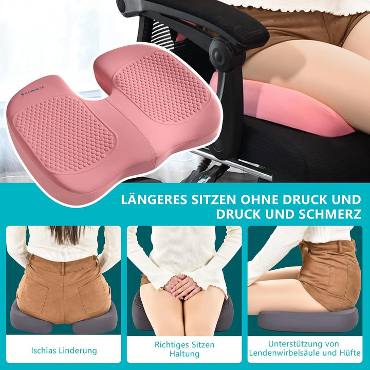 FLORICH Auto Sitzkissen und Lendenkissen Memory Foam Schreibtischstuhl Kissen Ergonomisches Sitzkiss