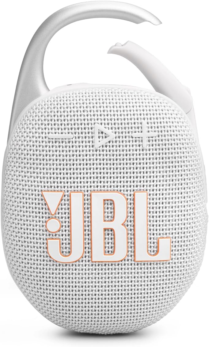 JBL Clip 5 in Grau – Tragbare Bluetooth-Lautsprecher-Box mit JBL Pro Sound, tiefem Bass und Playtime
