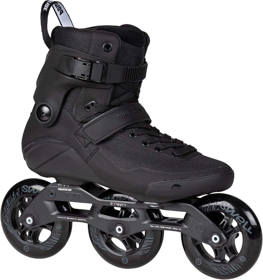Powerslide Inline Skate Triple Black 110 Black, für Fitness, für Damen und Herren 39, 39