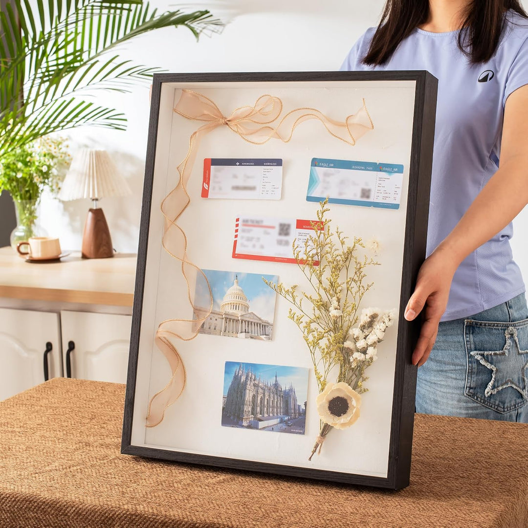 Tiefer Bilderrahmen Zum Befüllen 40x60cm Mit Weichem Leinenfutter–verstärkte Acrylplatte,bilderrahme