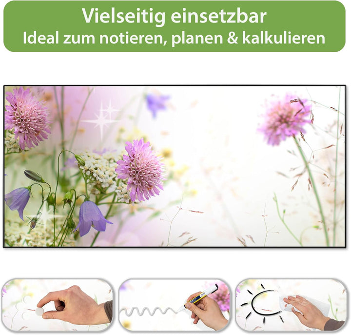 banjado Magnettafel schwarz 78 x 37cm / Magnetwand Metall/Magnetpinnwand als Memoboard/Pinnwand Magn