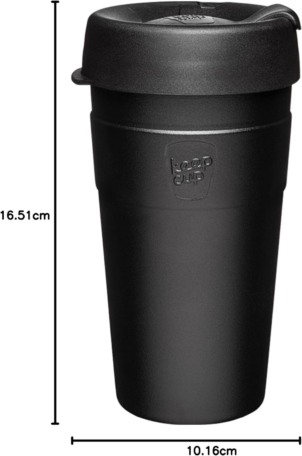 KeepCup Thermobecher, gross, 454 ml, Edelstahl, wiederverwendbar, Schwarz L (1er Pack) Stainless Ste