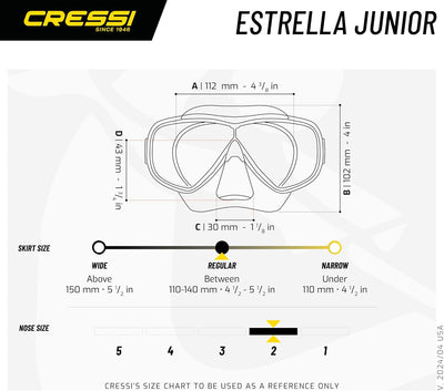 Cressi Estrella Jr - Maske zum Tauchen und Schnorcheln Transparent/Blau Maske + Schnorchel, Transpar