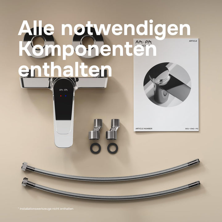 AM.PM Hit FTA10000 Wassersparende Wannen- und Brausebatterie kraztfest, leicht zu reinigen, Badewann