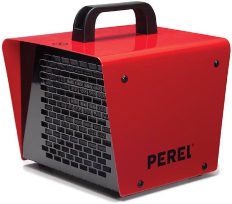 Perel Elektrischer Heizlüfter 2000W mit 2 Heizstufen und Thermostat, PTC-Heizelement, Kühlfunktion,