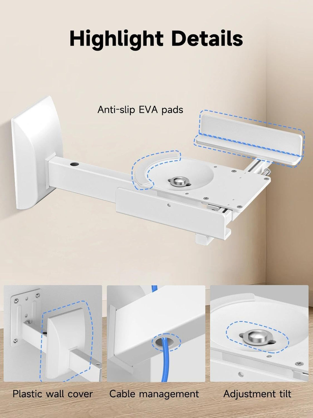 suptek Dual Side Clamping Bücherregal Lautsprecherhalterung Wandhalterung für grosse Umgebungslautsp