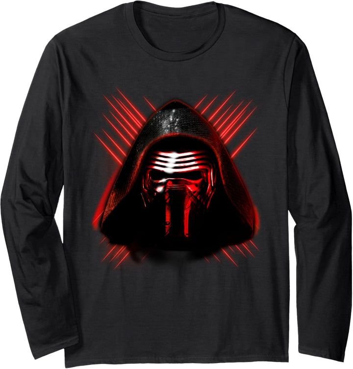 Star Wars The Force Awakens Kylo Ren Red Hue Portrait Langarmshirt