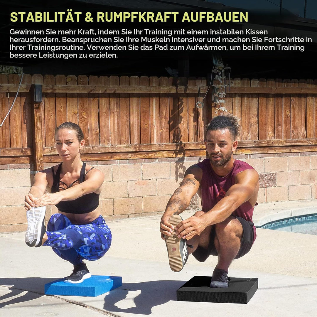 ProsourceFit Unisex-Adult PS-1043-bp-l-red Exercise Balance Pads Black - L - (15.5 x 12.75), Black -