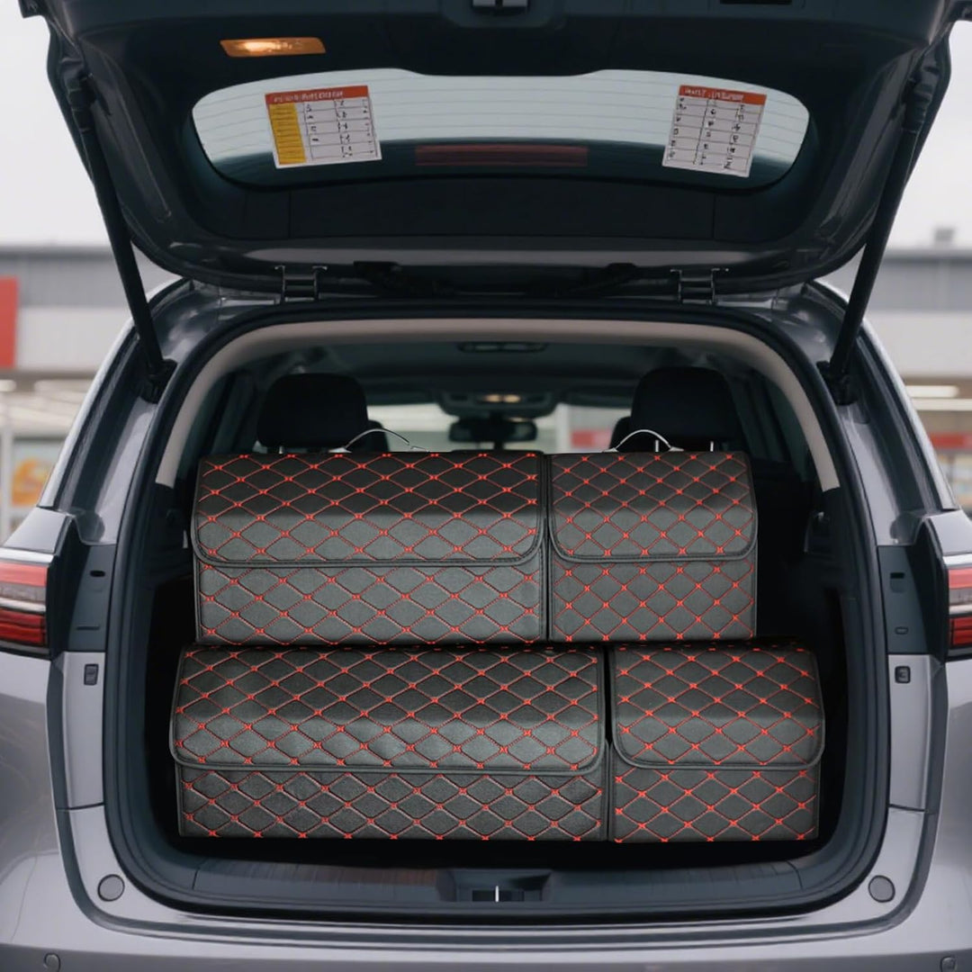 Ergocar Kofferraum Organizer Luxus-PU-Leder Aufbewahrungstasche Organizer Wasserdicht Faltbar Koffer