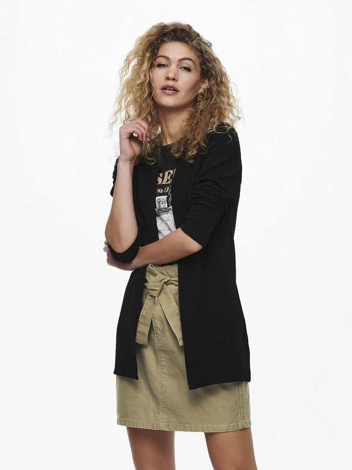 ONLY Female Strickjacke Lang, lässig Strickjacke S Schwarz (Black), S Schwarz (Black)