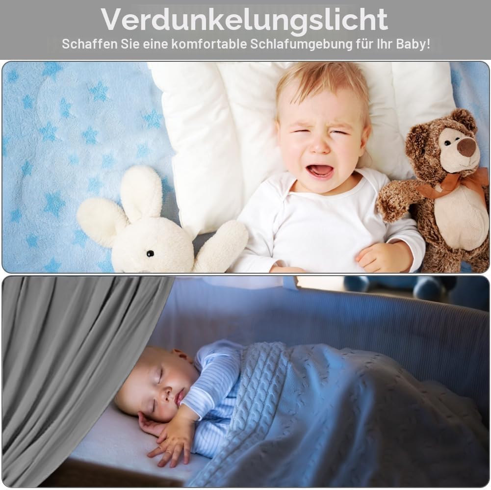 HOTUT Hausbett Himmel,2 Stück Betthimmel Babybett aus Musselin,Weich und atmungsaktiv Baldachin Kind
