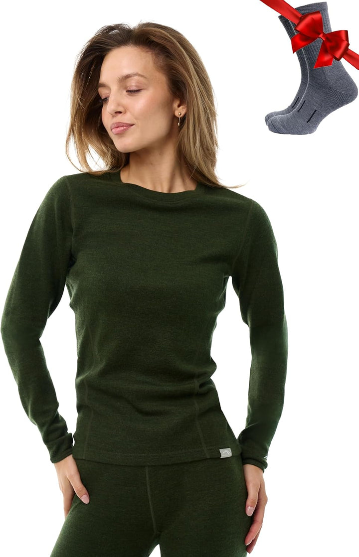 Merino.tech Merino Shirt Damen Langarm - Premium 100% Merino Unterwäsche Damen Langarmshirt, Sportun