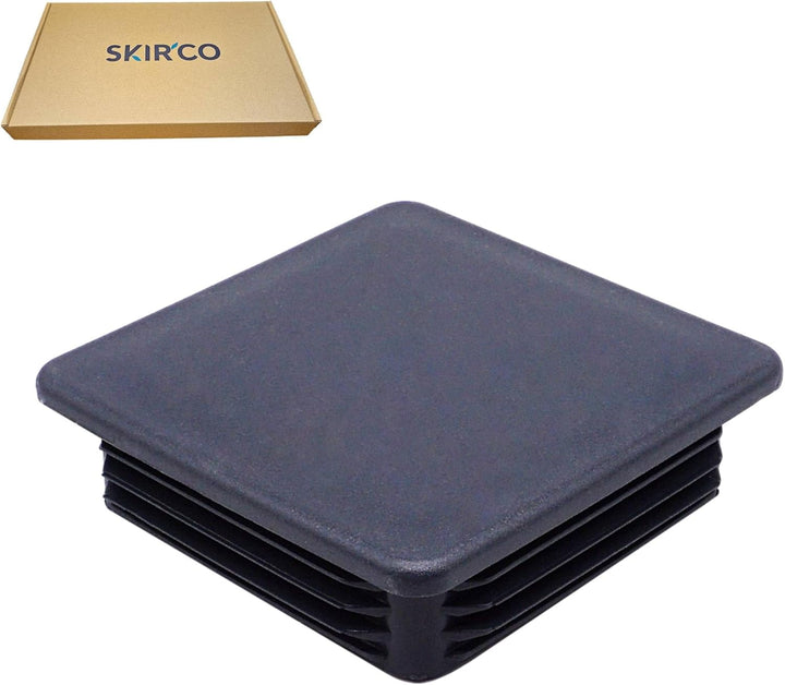 SKIR'CO (4 Stück) Quadratische Kunststoffstopfen 100x100 mm, Rohrendkappen, Vierkantrohreinsätze, Za