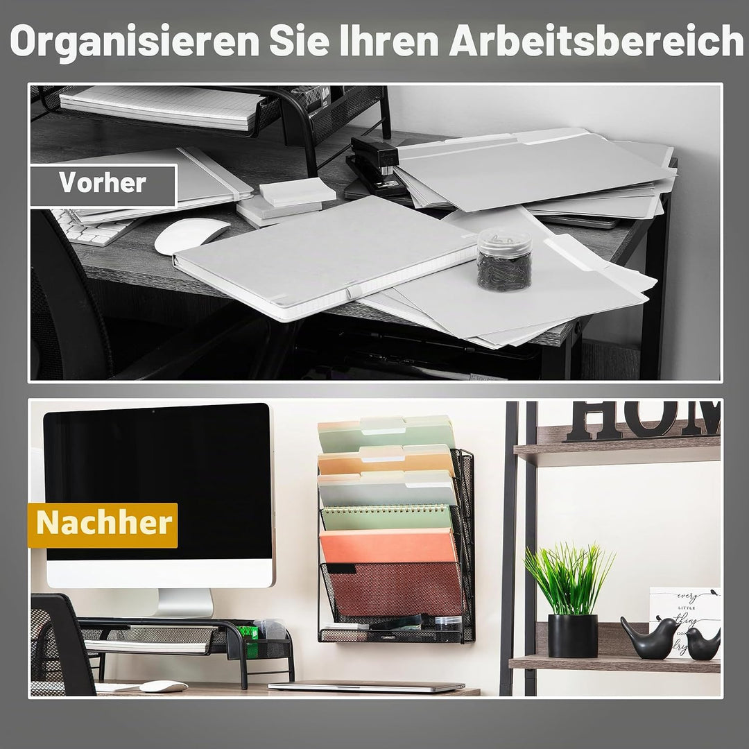 Mind Reader Stacked Dokumentenhalter zur Wandmontage, Papierablage, Aktenablage, Büro-Organizer, 6 F
