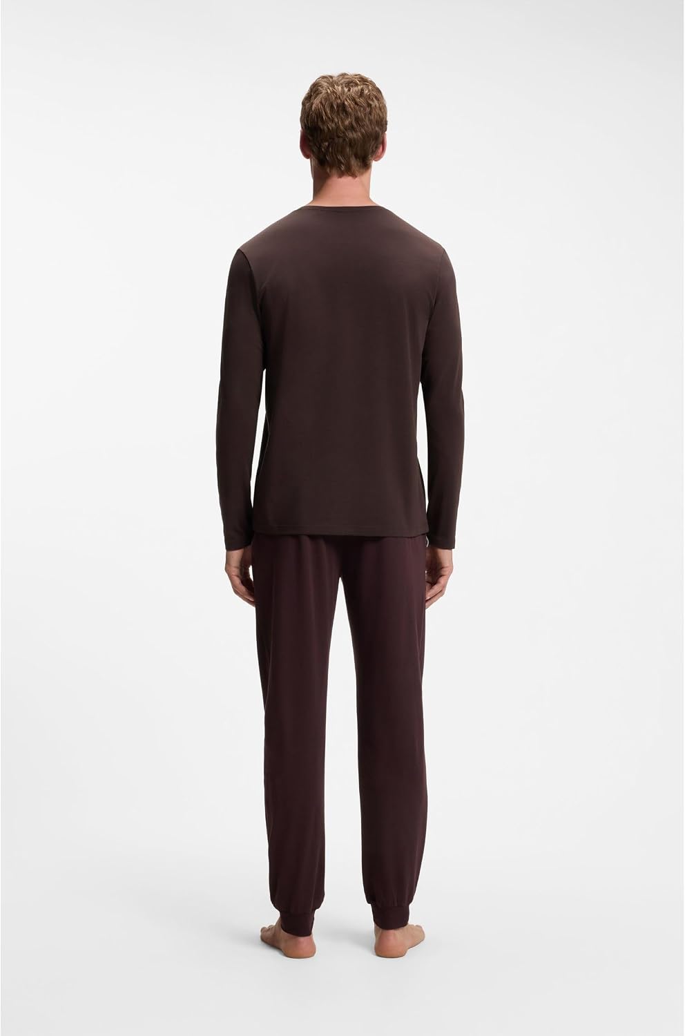 BOSS Herren Mix&amp;Match Ls-Shirt R 10259900 Loungew_Longsleeve XS Dark Brown, XS Dark Brown
