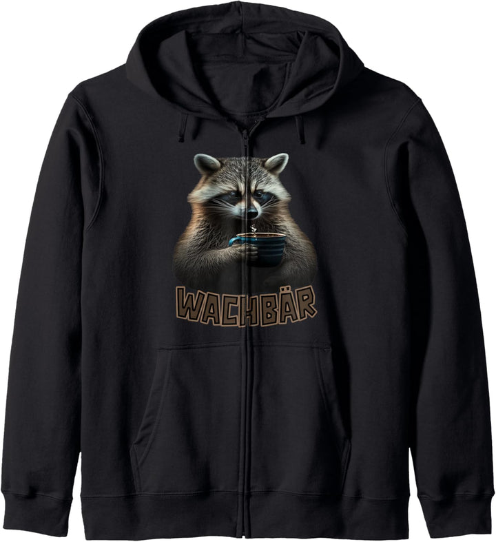 Wachbär Waschbär Tier Köstüm Bild Mode Rave Techno Tekkno Kapuzenjacke