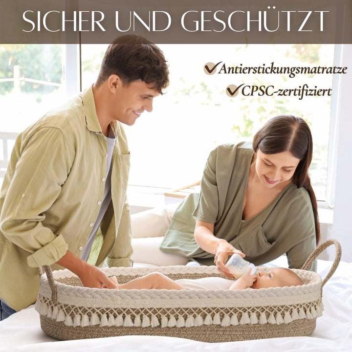 SEBRAM wickelkorb baby - moseskorb, wickelauflage malm kommode, wickelaufsatz hemnes, wickelunterlag