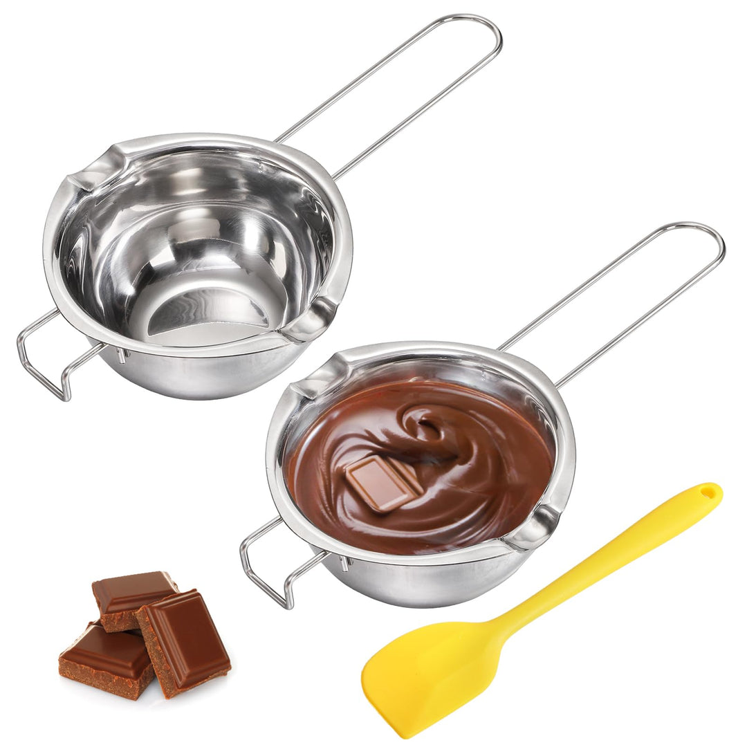 Lawei 2er set Wasserbad Schmelzschale 500ml Edelstahl Schokoladen Schmelztiegel Kerzen Schmelztopf m