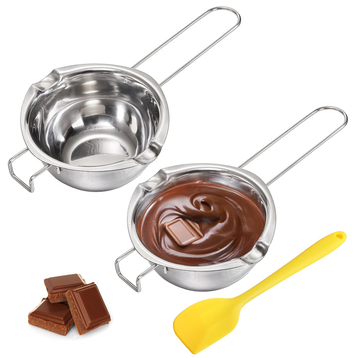 Lawei 2er set Wasserbad Schmelzschale 500ml Edelstahl Schokoladen Schmelztiegel Kerzen Schmelztopf m