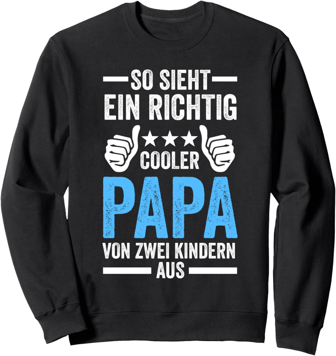 Papa Von Zwei Kindern Vatertag Vater Sweatshirt