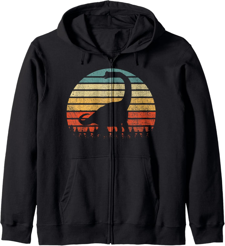 Vintage Brachiosaurus Dinosaurus Sonnenuntergang Retro Kapuzenjacke