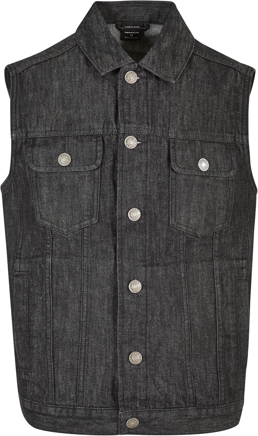 Urban Classics Herren Denim Vest, Männer Jeansweste, erhältlich in vielen verschiedenen Farben, Grös